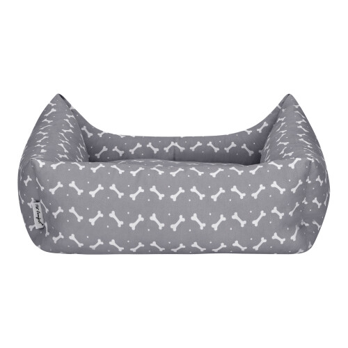Pet Comfort Uniform Bone Gri-Beyaz Kedi ve Köpek Yatağı M 60x50cm - 3