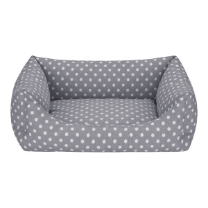 Pet Comfort Uniform Gri Puantiyeli Kedi ve Köpek Yatağı M 60x50cm - Pet Comfort