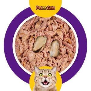 PetzzCats Lezzetli Sos İçinde Taze Fileto Ton Balıklı ve Midyeli Konserve Kedi Maması 85 Gr 12 Adet - 2