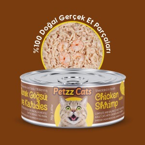 PetzzCats Tavuk & Karides Konserve Kedi Maması 85 Gr 6 Adet - PetzzCats