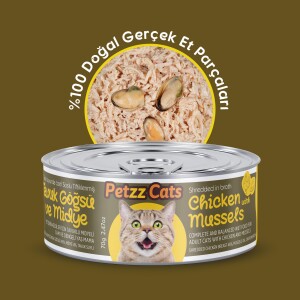 PetzzCats Tavuk & Midye Konserve Kedi Maması 85 Gr - PetzzCats