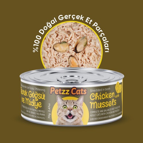 PetzzCats Tavuk & Midye Konserve Kedi Maması 85 Gr 6 Adet - 1