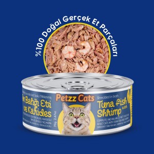 PetzzCats Ton Balığı & Karides Konserve Kedi Maması 85 Gr 24 Adet - PetzzCats