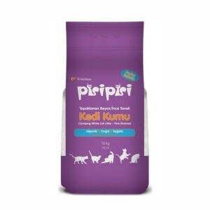 Pisipisi Pudra Kokulu İnce Taneli Topaklanan Bentonit Kedi Kumu 10 kg - Pisipisi
