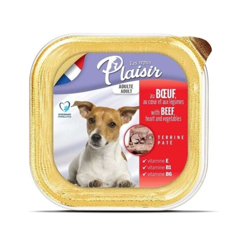 Plaisir Pate Ezme Biftek ve Sebzeli Yetişkin Köpek Konservesi 150 gr - 1