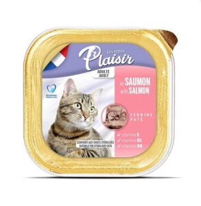 Plaisir Pate Ezme Somonlu Yetişkin Kedi Konservesi 100 gr - Plaisir