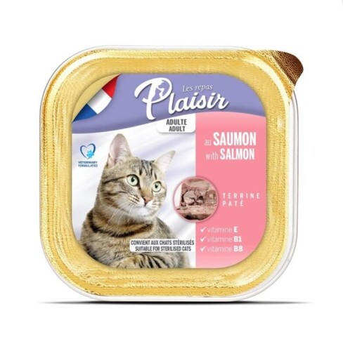 Plaisir Pate Ezme Somonlu Yetişkin Kedi Konservesi 100 gr - 1