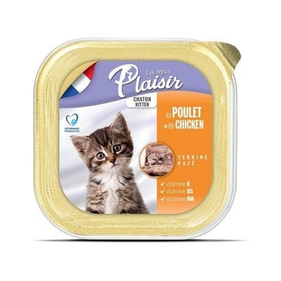 Plaisir Pate Ezme Tavuklu Yavru Kedi Konservesi 100 gr - 1