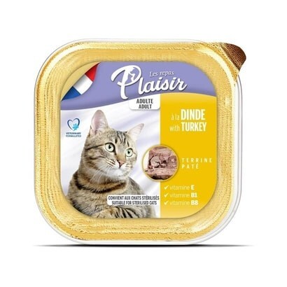 Plaisir Pate Ezme Hindi Etli Yetişkin Kedi Konservesi 100 gr - 1