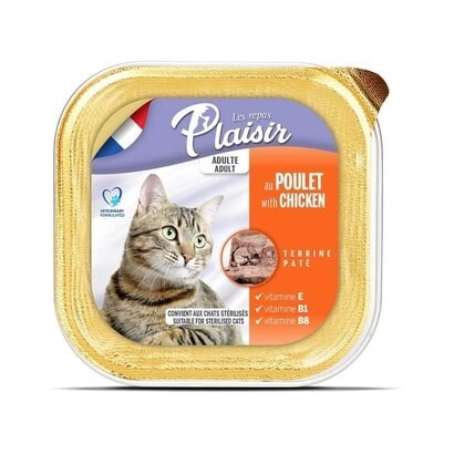 Plaisir Pate Ezme Tavuklu Yetişkin Kedi Konservesi 100 gr - 1