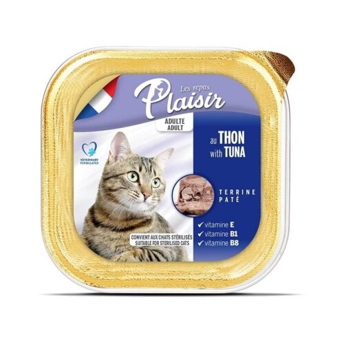 Plaisir Pate Ezme Ton Balıklı Kısırlaştırılmış Yetişkin Kedi Konservesi 100 gr - 1