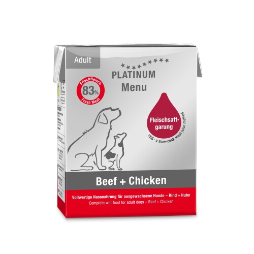 Platinum Sığır Etli ve Tavuklu Köpek Yaş Maması 375 Gr - 1