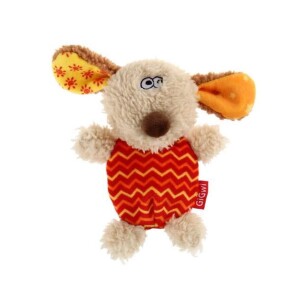 Gigwi Plush Friendz Sesli Fare Gri-Kırmızı Peluş Köpek Oyuncağı - Gigwi