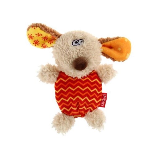 Gigwi Plush Friendz Sesli Fare Gri-Kırmızı Peluş Köpek Oyuncağı - 1