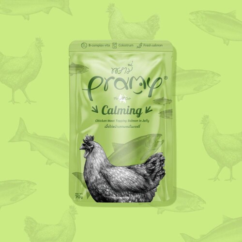 Pramy Calming Jelly Tavuk Etli Somonlu Yetişikin Kedi Konserve Maması 70 gr - 1