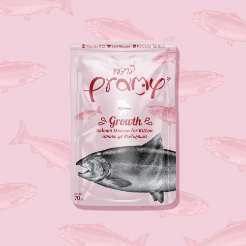 Pramy Growth Folik Asit İçerikli Yavru Gelişimi İçin Somon Balıklı Pure Kedi Konserve Maması 70 gr - 1