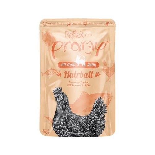 Pramy Hairball Kıl Yumağı Önleyici Ton Balıgı Ve Tavuklu Yetişikin Kedi Konserve Maması 70 gr - 1