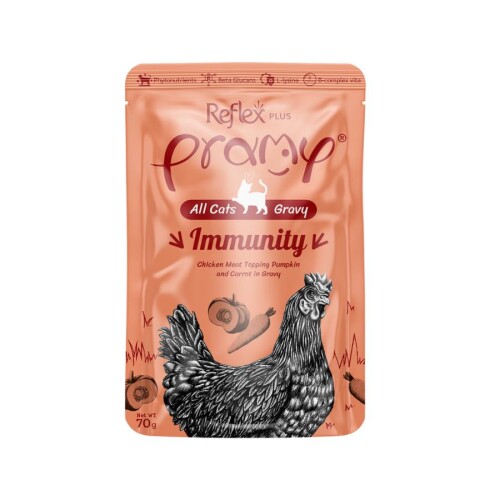 Pramy İmmunıty Kedilerde Bağışıklık Sisitemi Gelişimi İçin Tavuk Havuç Ve Balkabaklı Kedi Konserve Maması 70 gr - 1