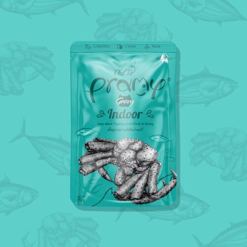 Pramy İndoor Ev Kedileri İçin Yengeçli Ton Balıklı Yetişikin Kedi Konserve Maması 70 gr - 1