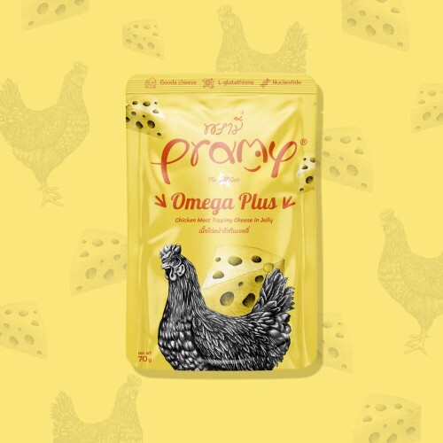 Pramy Omega Plus Jelly Tavuklu Ve Peynirli Yetişikin Kedi Konserve Maması 70 gr - 1