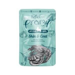 Pramy Skin Coat Kedilerde Tüy Gelişimi İçin Ton Karides Ve Deniz Taraklı Kedi Konserve Maması 70 gr - Pramy