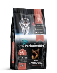 Pro Performance Ultra Premium Orta ve Büyük Irklar İçin Somonlu ve Yaban Mersinli Yavru Köpek Maması 12 Kg - Properformance