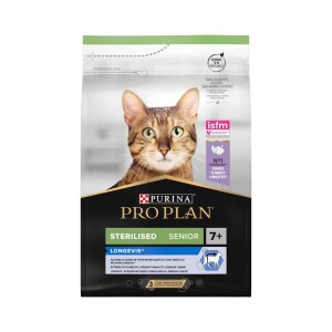 Pro Plan +7 Yaş İçin Hindili Kısırlaştırılmış Yaşlı Kedi Maması 3 kg - 1