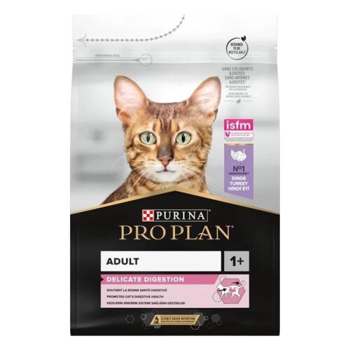Pro Plan Delicate Hassas ve Seçici Yetişkin Kediler İçin Hindili ve Pirinçli Kedi Maması 3 kg - 1