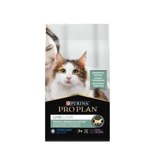 Pro Plan LiveClear +7 Yaş Üzeri Hindi Etli Kısırlaştırılmış Yaşlı Kedi Maması 1,4 kg - 1
