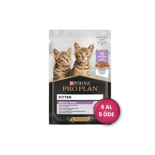 Pro Plan Pouch Sos İçinde Hindili Yavru Kedi Konservesi 85 gr (6 AL 5 ÖDE) - 1