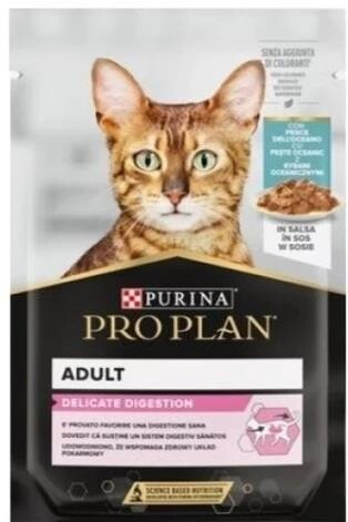 Pro Plan Pouch Sos İçinde Okyanus Balıklı Yetişkin Kedi Konservesi 85 gr (12 AL 10 ÖDE) - 1