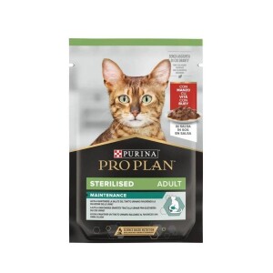 Pro Plan Pouch Sos İçinde Sığır Etli Kısırlaştırılmış Kedi Konservesi 85 gr - Pro Plan