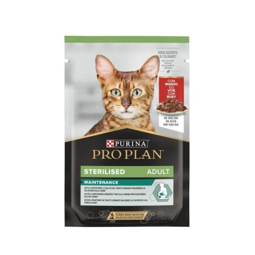 Pro Plan Pouch Sos İçinde Sığır Etli Kısırlaştırılmış Kedi Konservesi 85 gr - 1
