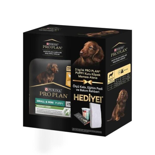 Pro Plan Puppy Small Sensitive Somonlu Küçük Irk Hassas Yavru Köpek Maması 3 kg + Ölçü Kabı ve Eğitim Pedi Hediyeli - 1