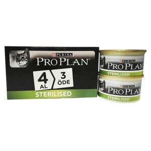 Pro plan Sterilised Somonlu Yetişkin Kedi Konservesi 85 gr (4 AL 3 ÖDE) - Pro Plan