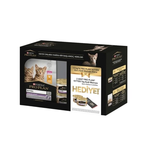 Pro Plan Tavuklu Pirinçli Yavru Kedi Maması 1,5 kg + 2 Adet Kitten Konserve Hediyeli - 1