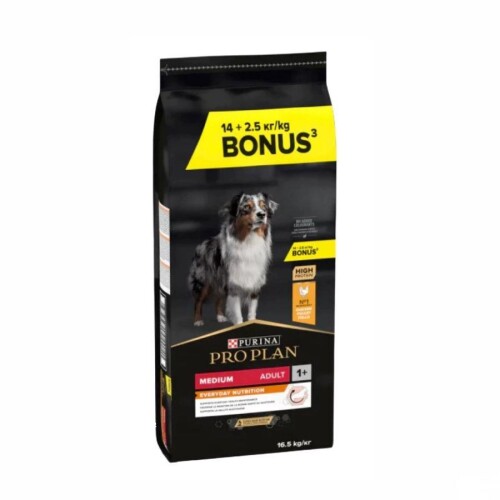 Pro Plan Tavuklu ve Pirinçli Orta Irk Yetişkin Köpek Maması 14 Kg + 2,5 Kg Hediyeli - 1
