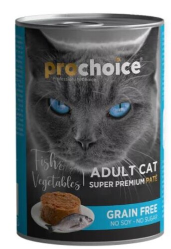 Prochoice Balık Etli Sebzeli Tahılsız Ezme Yetişkin Kedi Konservesi 400 gr - 1