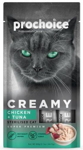 Prochoice Creamy Kediler İçin Tavuklu Ton Balıklı Sıvı Kedi Ödül 4 X 15 gr - 1