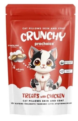 Prochoice Crunchy Skin & Coat Tüy Kaybını Önlemeye Yardımcı Tavuklu Kedi Ödül Maması 60 gr - 1