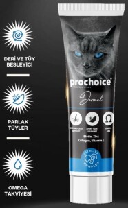 Prochoice Dermal Kedilerde Deri ve Tüy Sağlığı için Biotinli Kedi Macunu 100 ml - Prochoice