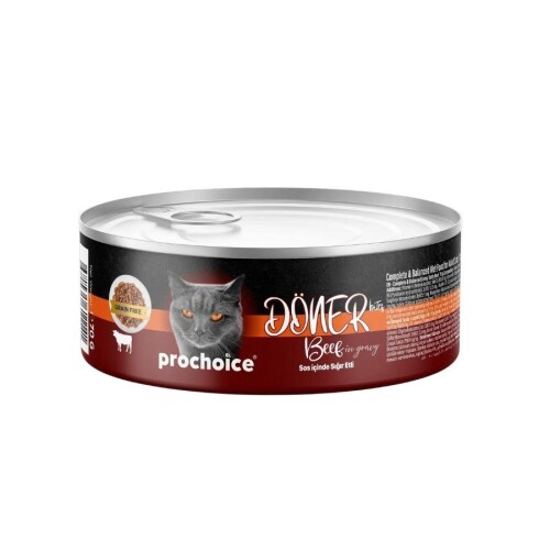 Prochoice Döner Bites Sos İçinde Sığır Etli Yetişkin Kedi Konservesi 70 Gr - 1