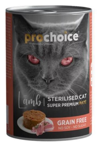 ProChoice Kısırlaştırılmış Kediler İçin Kuzulu Konserve Kedi Maması 400 gr X 6 Adet - 1