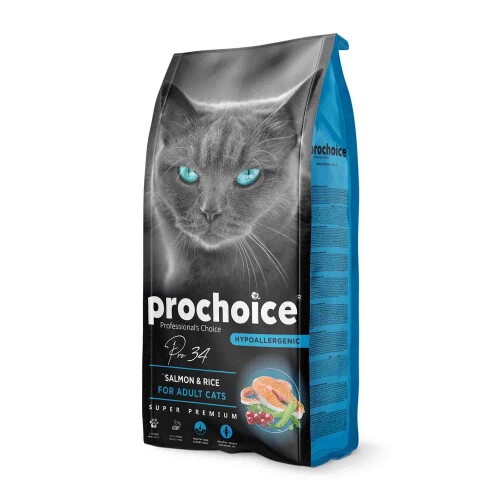 Prochoice Pro 34 Somonlu ve Pirinçli Yetişkin Kedi Maması 15 kg - 1