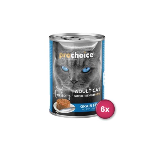 Prochoice Sardalyalı ve Hamsili Yetişkin Kedi Konservesi 400 gr 6 Adet - 1