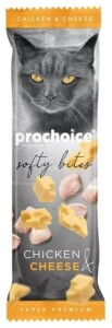 Prochoice Soft Bites Tavuk ve Peynirli Yumuşak Kedi Ödülü 10 gr - Prochoice