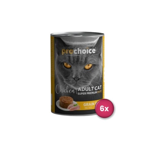 Prochoice Tavuklu Pate Yetişkin Kedi Konservesi 400 gr X 6 Adet - 1