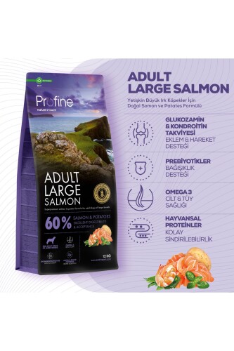 Profine Glutensiz Somonlu Büyük Irk Yetişkin Köpek Maması 12 kg - 2