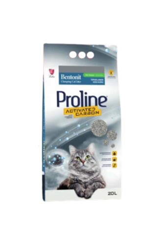 Proline Aktif Karbonlu İnce Taneli Topaklanan Bentonit Kedi Kumu 20 lt - 1