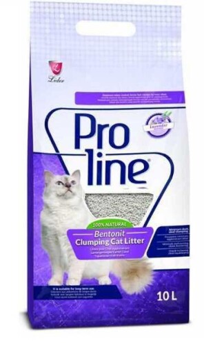 Proline Lavanta Kokulu İnce Taneli Topaklanan Bentonit Kedi Kumu 10 lt - 1